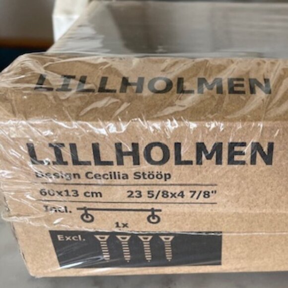 IKEA Lillholmen Etched Floral Glass Wall Shelf Discontinued - Picture 4 of 13